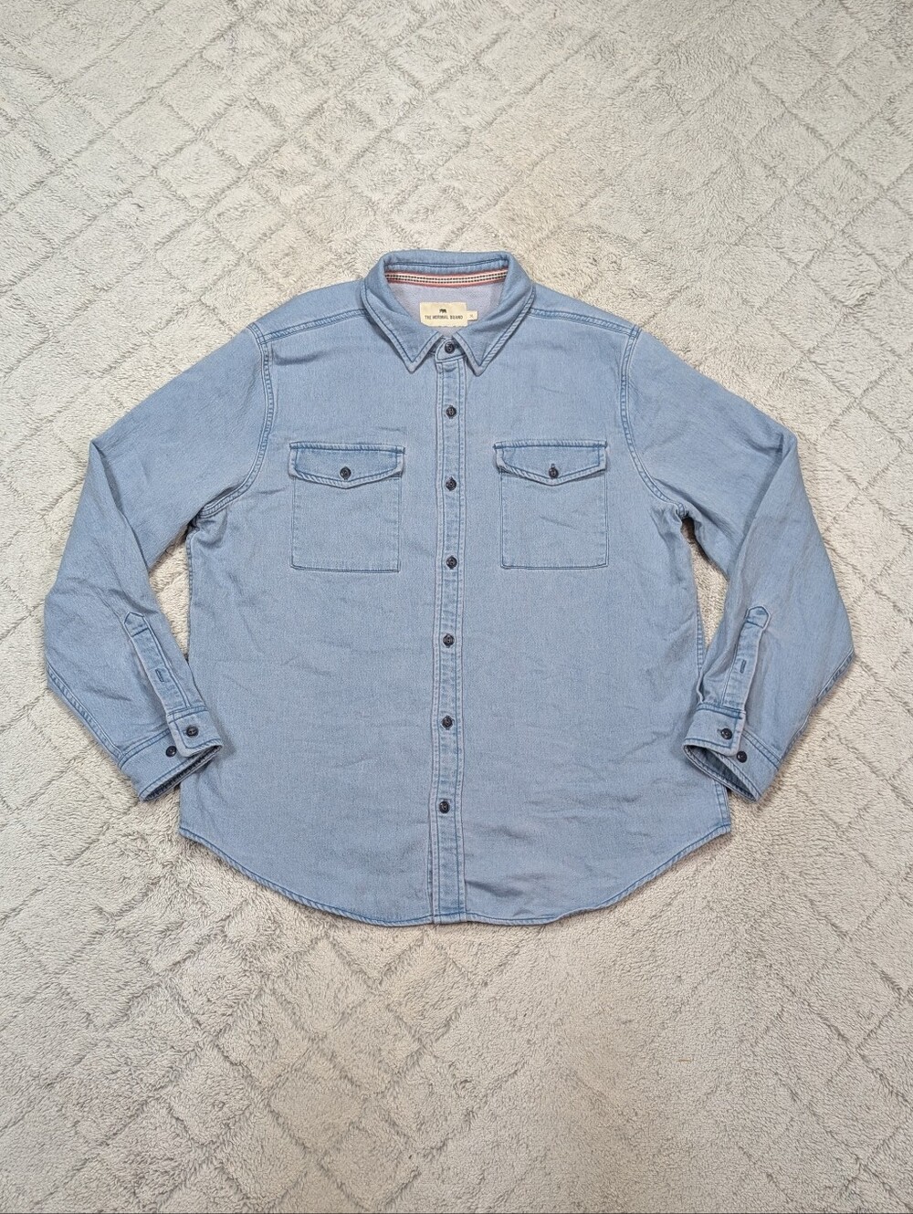 The Normal Brand Shirt Mens XL Blue Chambray Big Jake Cotton Stretch Shacket